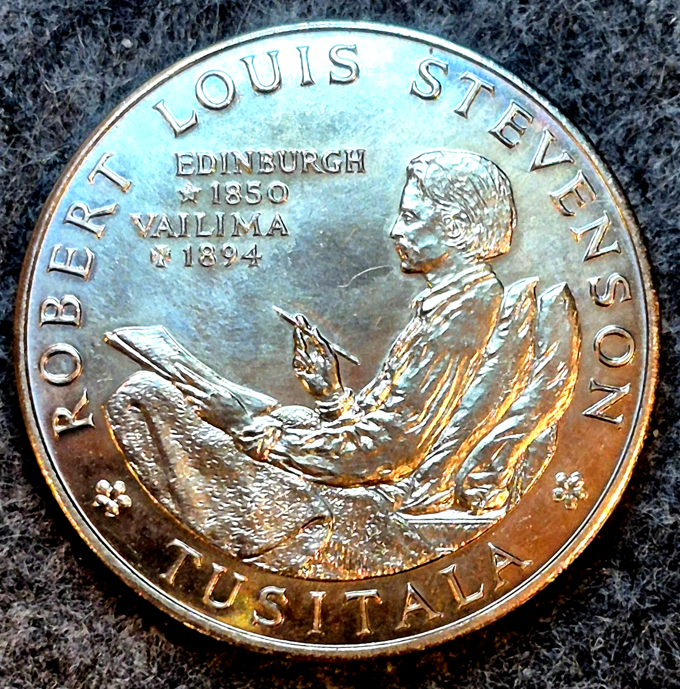 1969 Samoa $1 (Tala) Robert Louis Stevenson 1 of Only 25,000 Mintage UNC *Video*