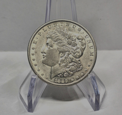 1889 Morgan $1 Dollar 90% Silver AU-MS Features Clean Cheeks $1
