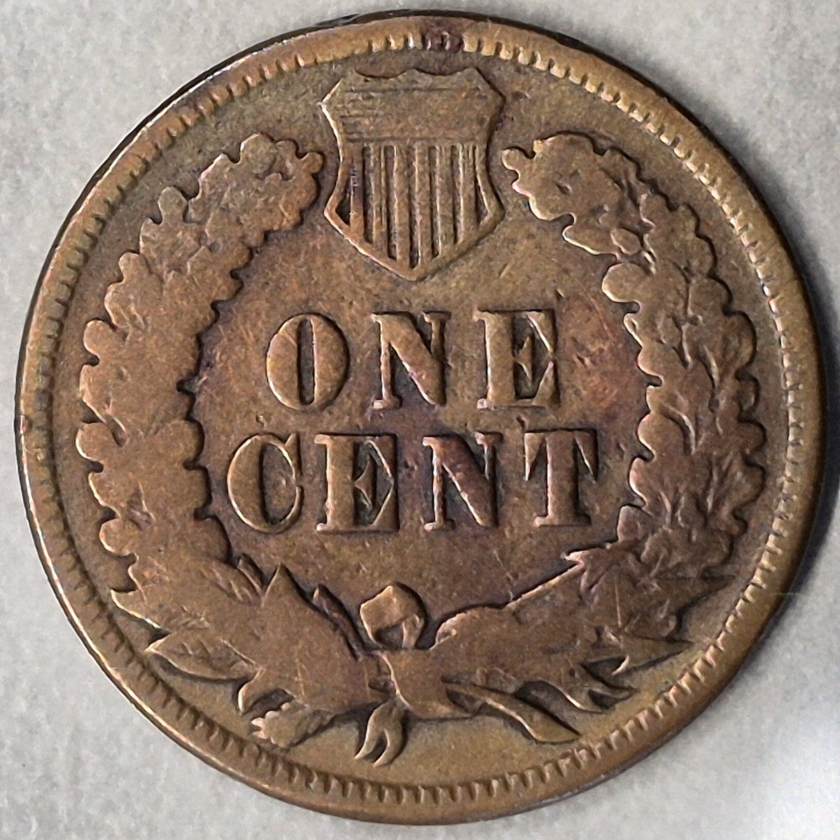 1876 Indian Head Cent Penny 1C VG Very Good Semi Key Date Low Mintage Bronze