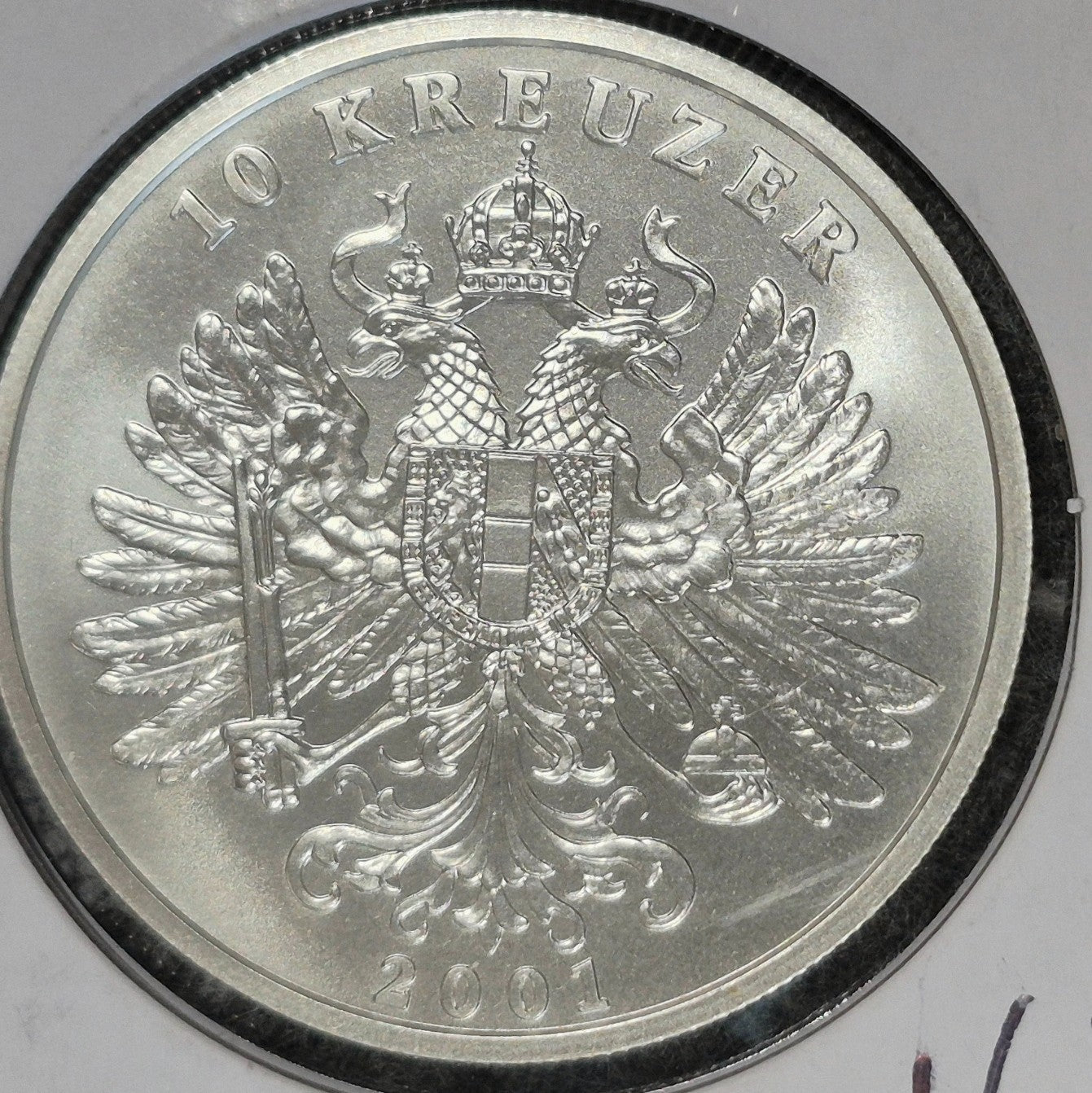 2001 1 oz .925 Sterling Silver Fantasy Coin Austria Franz Jos. 10 Kreuzer BU/UNC