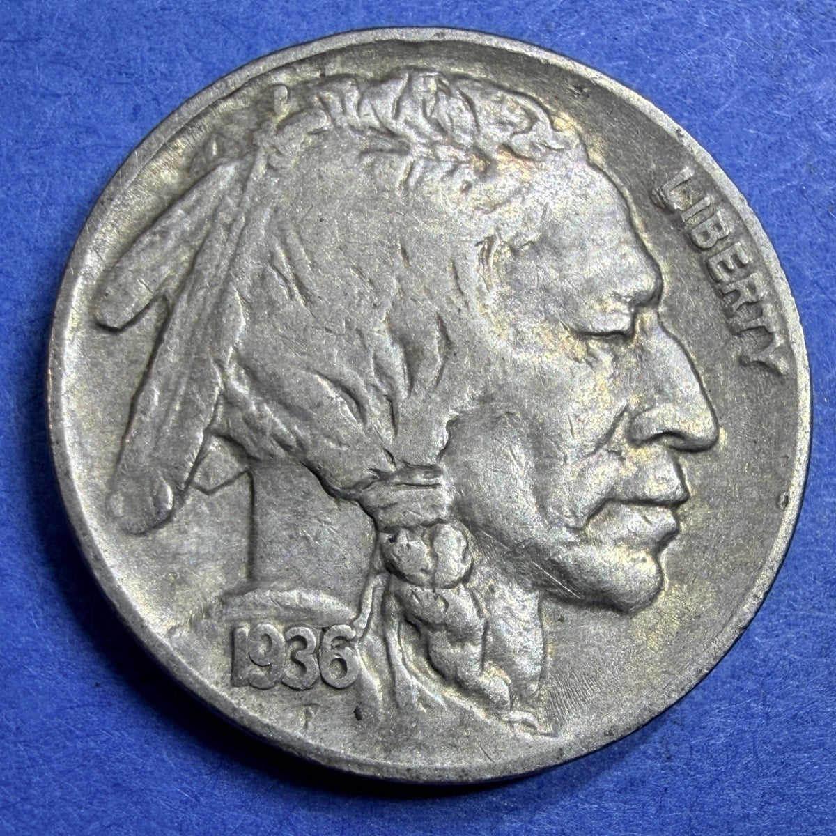 1936 Buffalo Nickel 5C VF Very Fine Full Horn Sharp Strike Bison US Coin