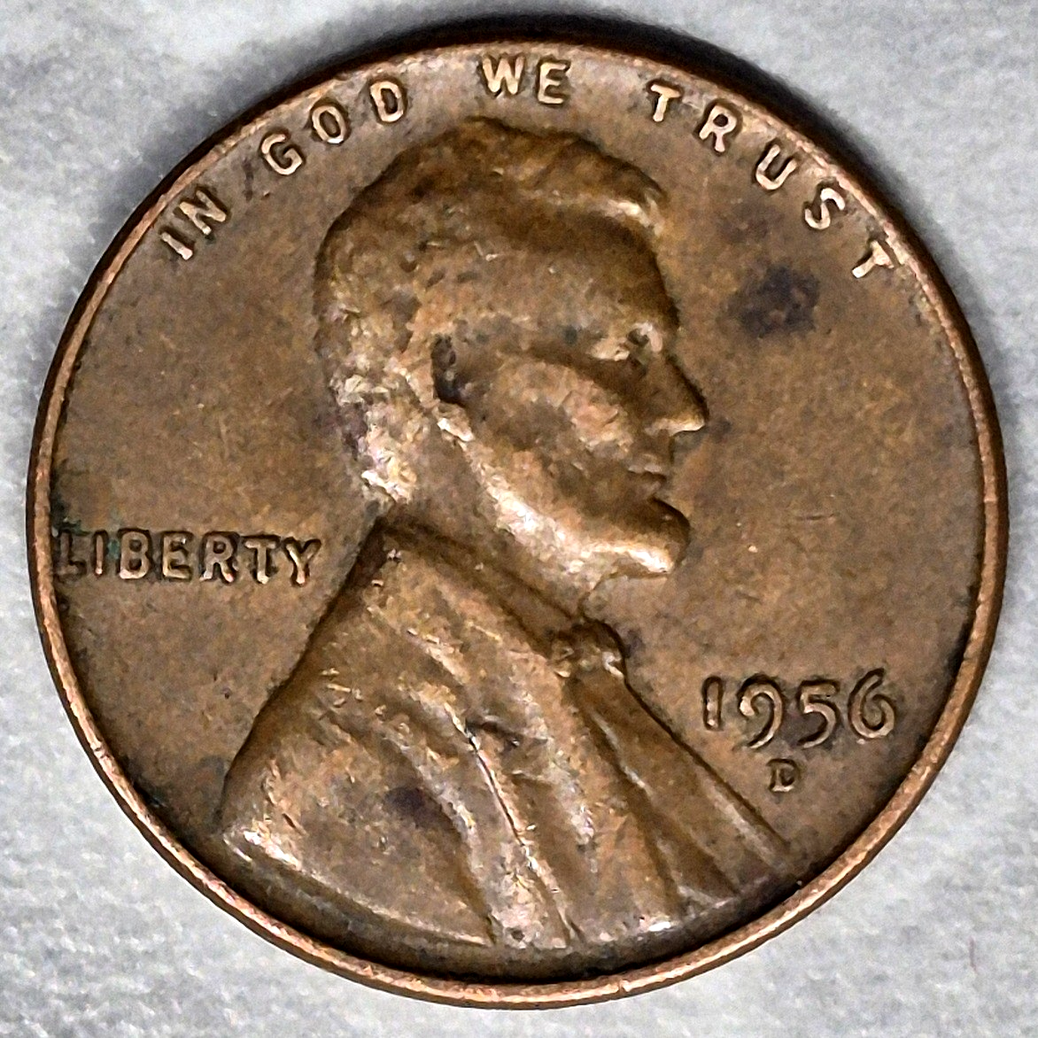 1956-D Lincoln Wheat Cent 1C Denver Mint Wheat Penny Extremely Fine XF Brown - view 5