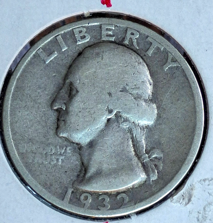 1932-S Washington 22 Degree Die Rotation Key Date 1st Yr 90% Silver Quarter 25C