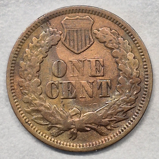 1867 Indian Head Cent Penny 1C F Fine Bronze Early Date Semi Key US Coin
