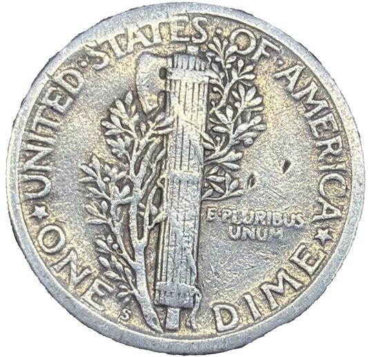 1919 S Mercury Dime Good -Very Good (G-VG) Bright Luster Actual Coin You Receive