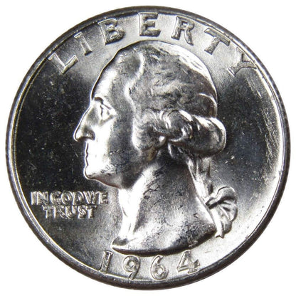 2 COIN SET - 1964 P & D Washington Quarters BU UNCIRCULATED 90% Silver 25c