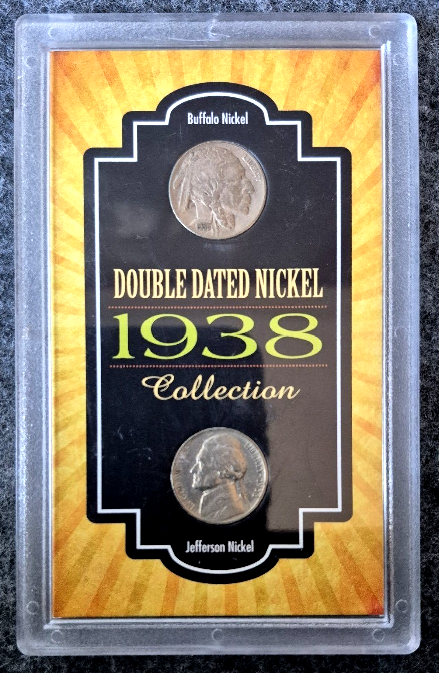 1938-D Buffalo & 1938 Jefferson Nickel Double Dated Set Last & First Year XF VF