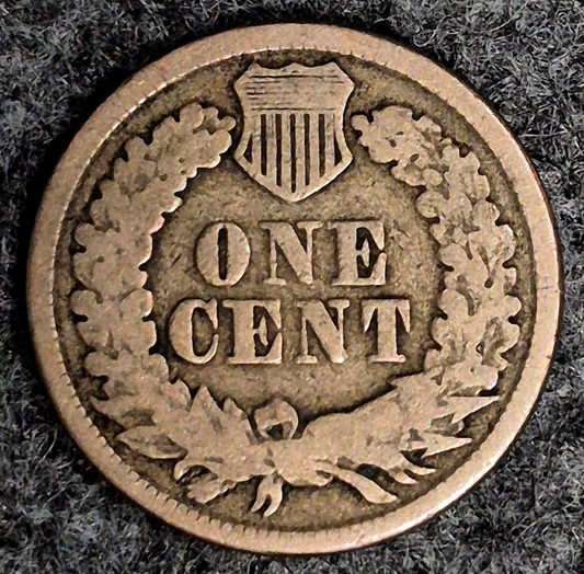1861 Indian Head Cent VG+ Features  Type II Chunky Oak Wreath Coin Shown
