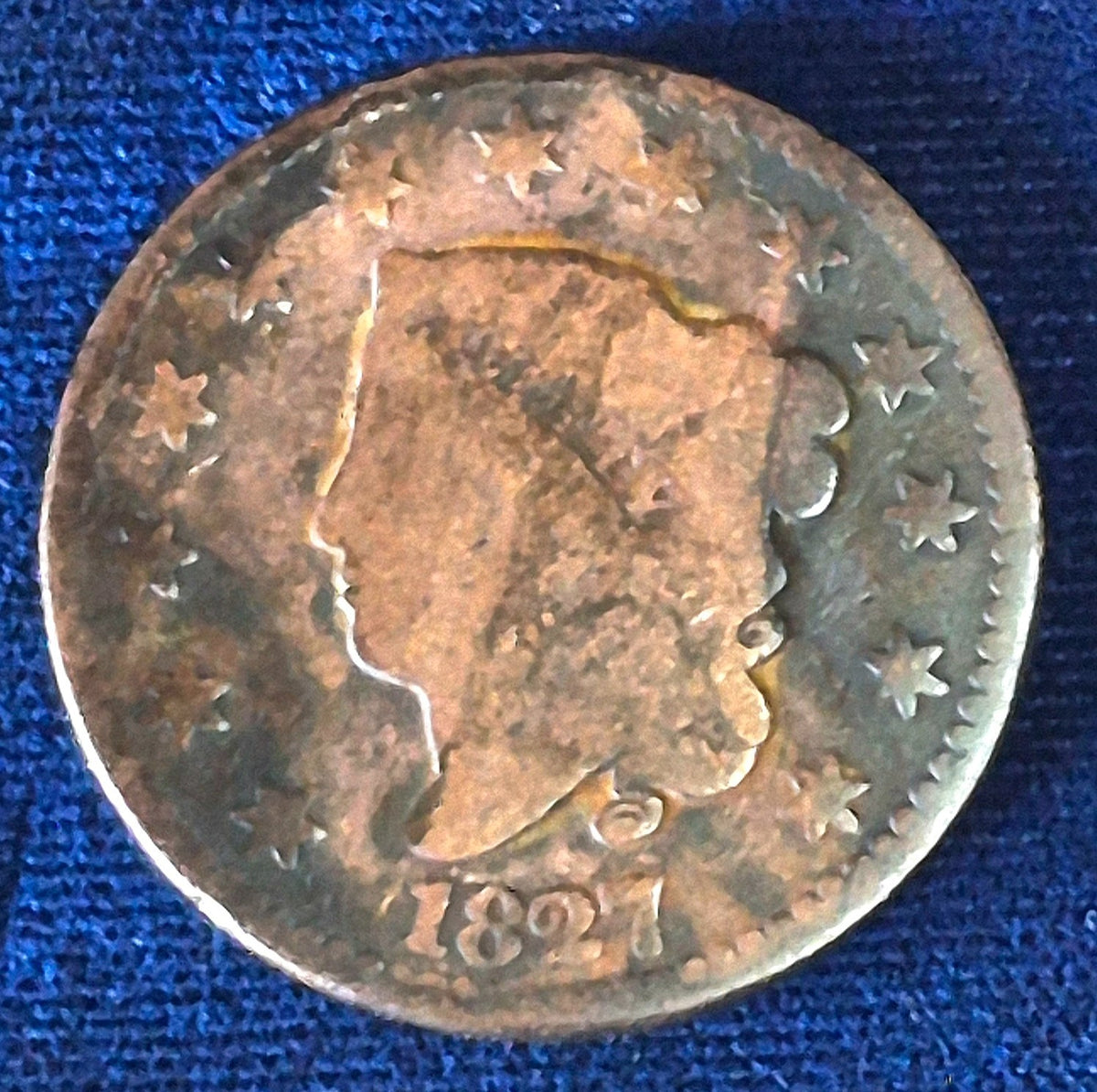 1827 Coronet Head Large Cent N5 R2 AG-G  Features Better Date 1C GSID 940