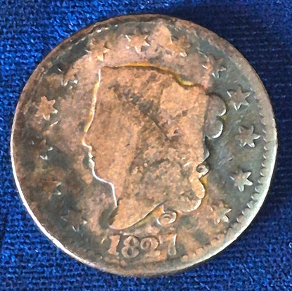 1827 Coronet Head Large Cent N5 R2 AG-G  Features Better Date 1C GSID 940