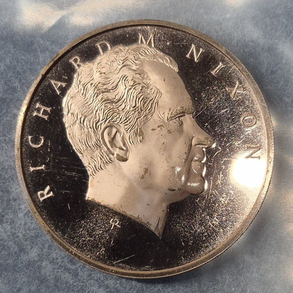 1972 Richard Nixon Re-Elect The President Bronze Medal Franklin Mint Proof-Like