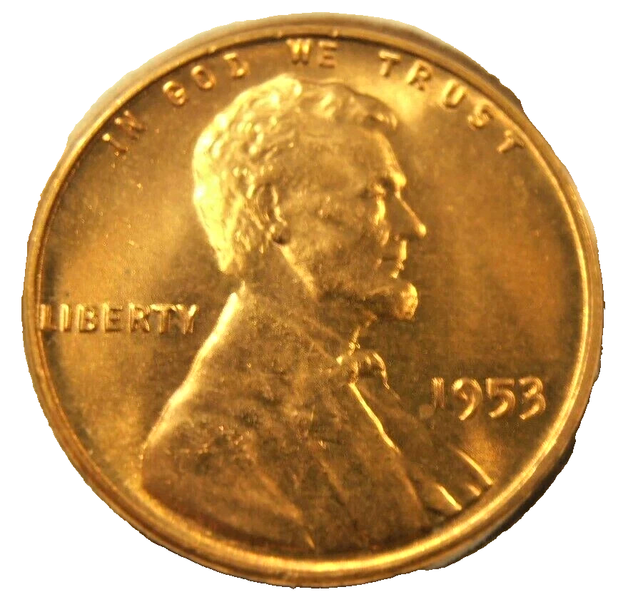 1953-P BU UNC Lincoln Wheat Cent BU UNCIRCULATED Coin From OBW Bank Roll