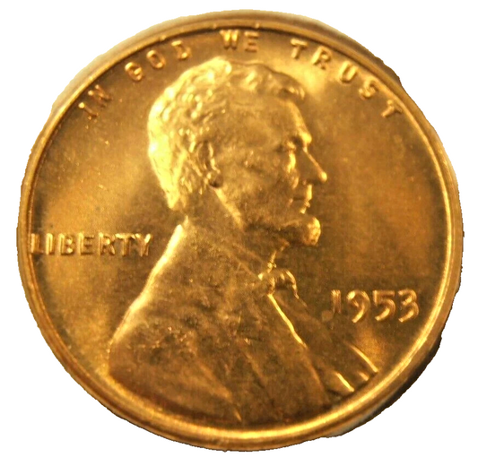 1953-P BU UNC Lincoln Wheat Cent BU UNCIRCULATED Coin From OBW Bank Roll