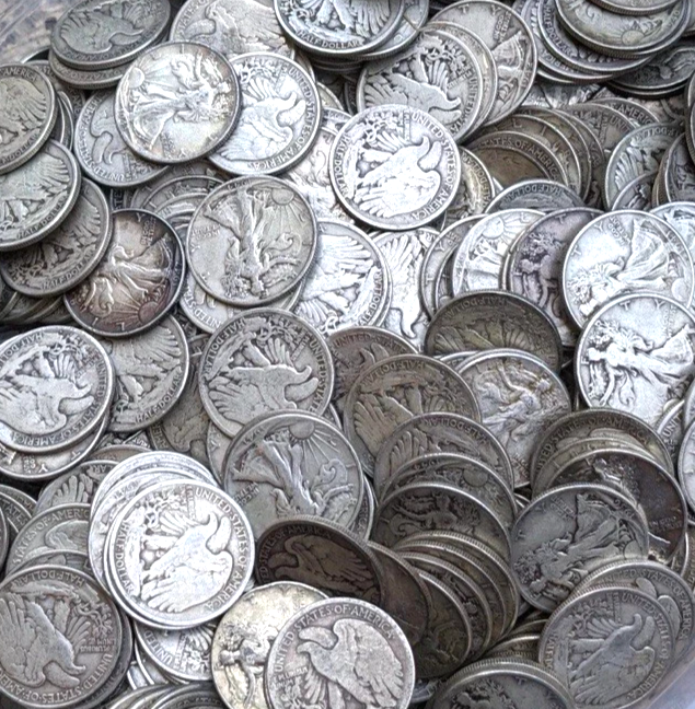 90% Silver Walking Liberty Half Dollar Choose How Many Coins 50c Walkers VG-VF+