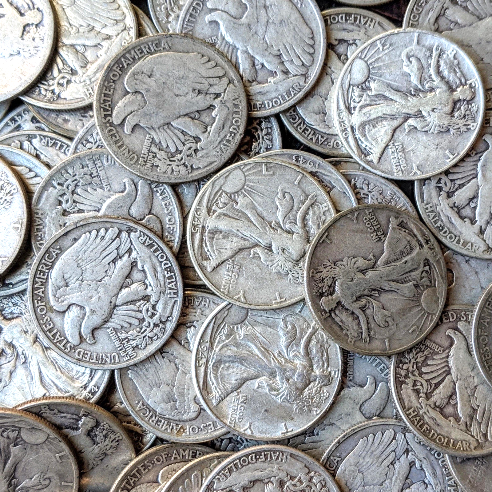 90% Silver Walking Liberty Half Dollar Choose How Many Coins 50c Walkers VG-VF+