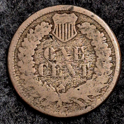 1861 Indian Head Cent Good Features  Type II Chunky Oak Wreath Coin Shown