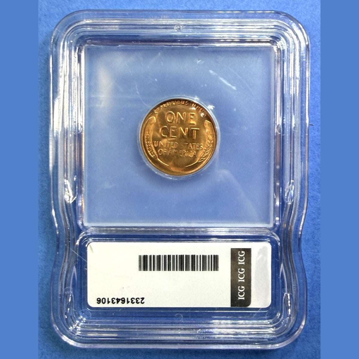 1954-S Lincoln Wheat Cent ICG MS65 RD Full Red San Francisco Mint Penny Coin