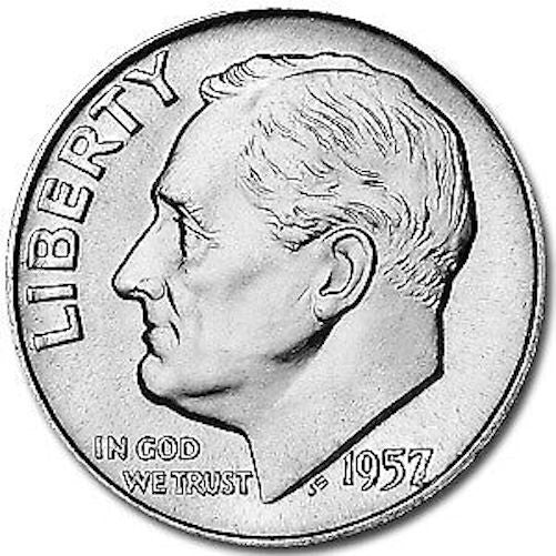 1957-D Roosevelt Dime 90% Silver BU Uncirculated 10c US Coin