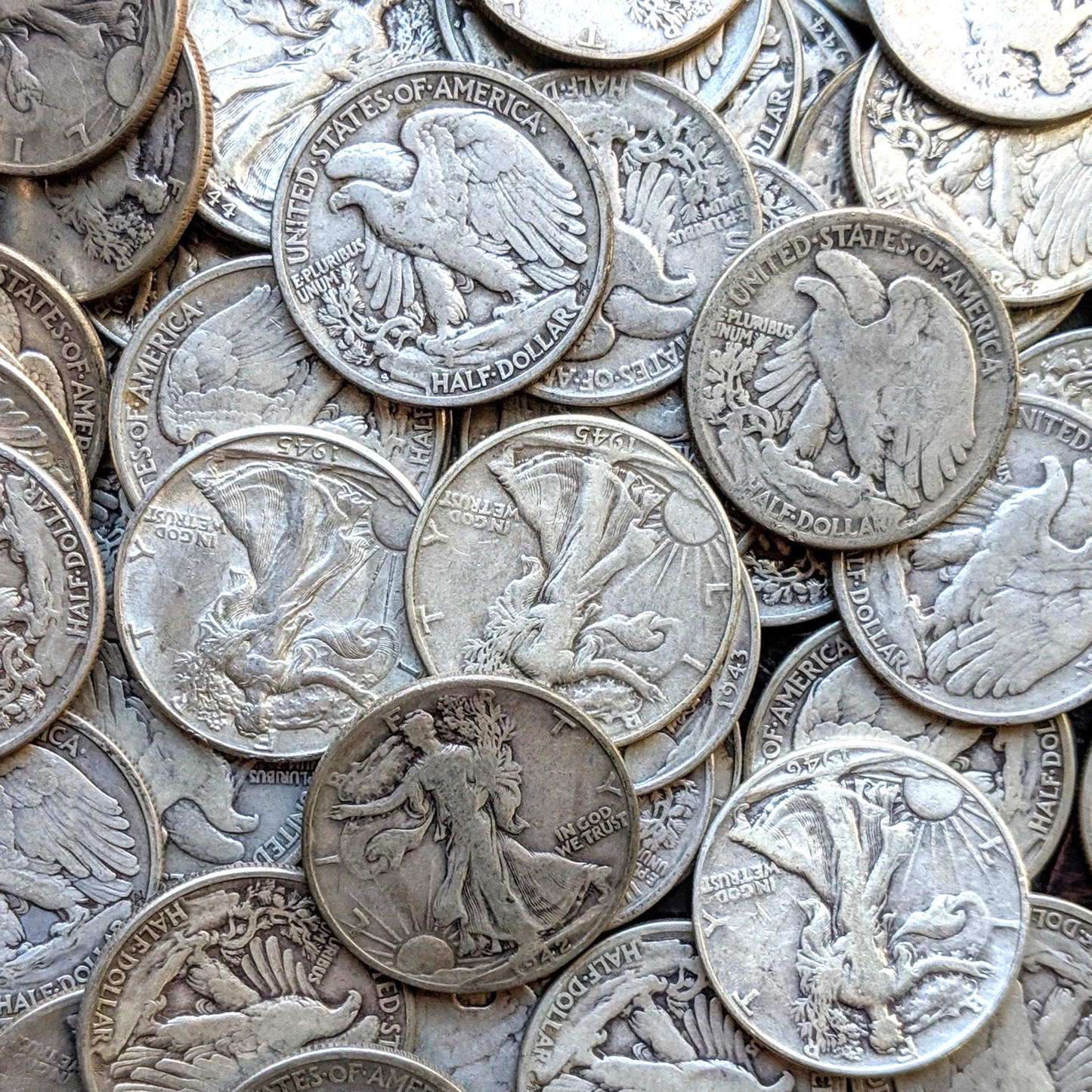 💰TYPE SET of {8} 90% SILVER Halves Walking Lib, Barber, JFK & Franklin $4 Face
