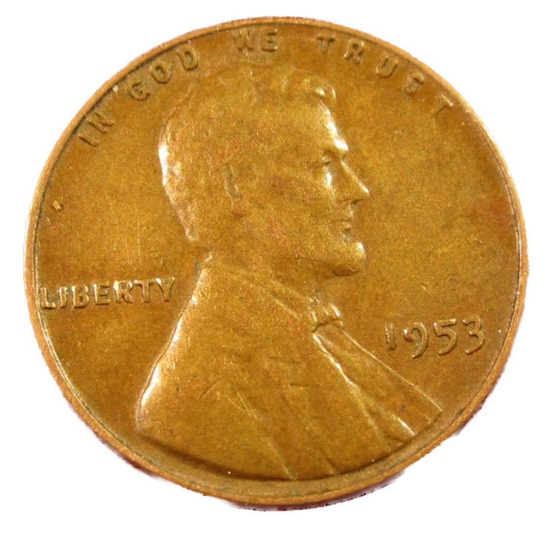 1953 Lincoln Cent Good - Very Good  (G-VG) Circulated Condition Copper Penny