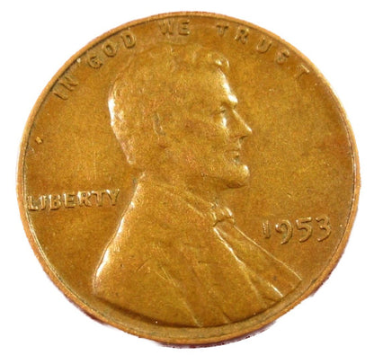 1953 Lincoln Cent Good - Very Good  (G-VG) Circulated Condition Copper Penny
