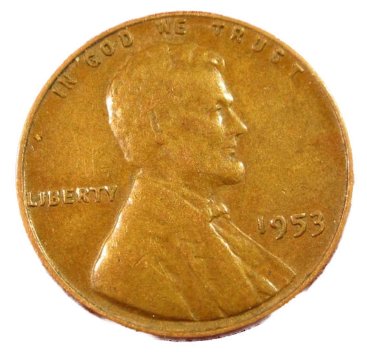 1953 Lincoln Cent Good - Very Good  (G-VG) Circulated Condition Copper Penny