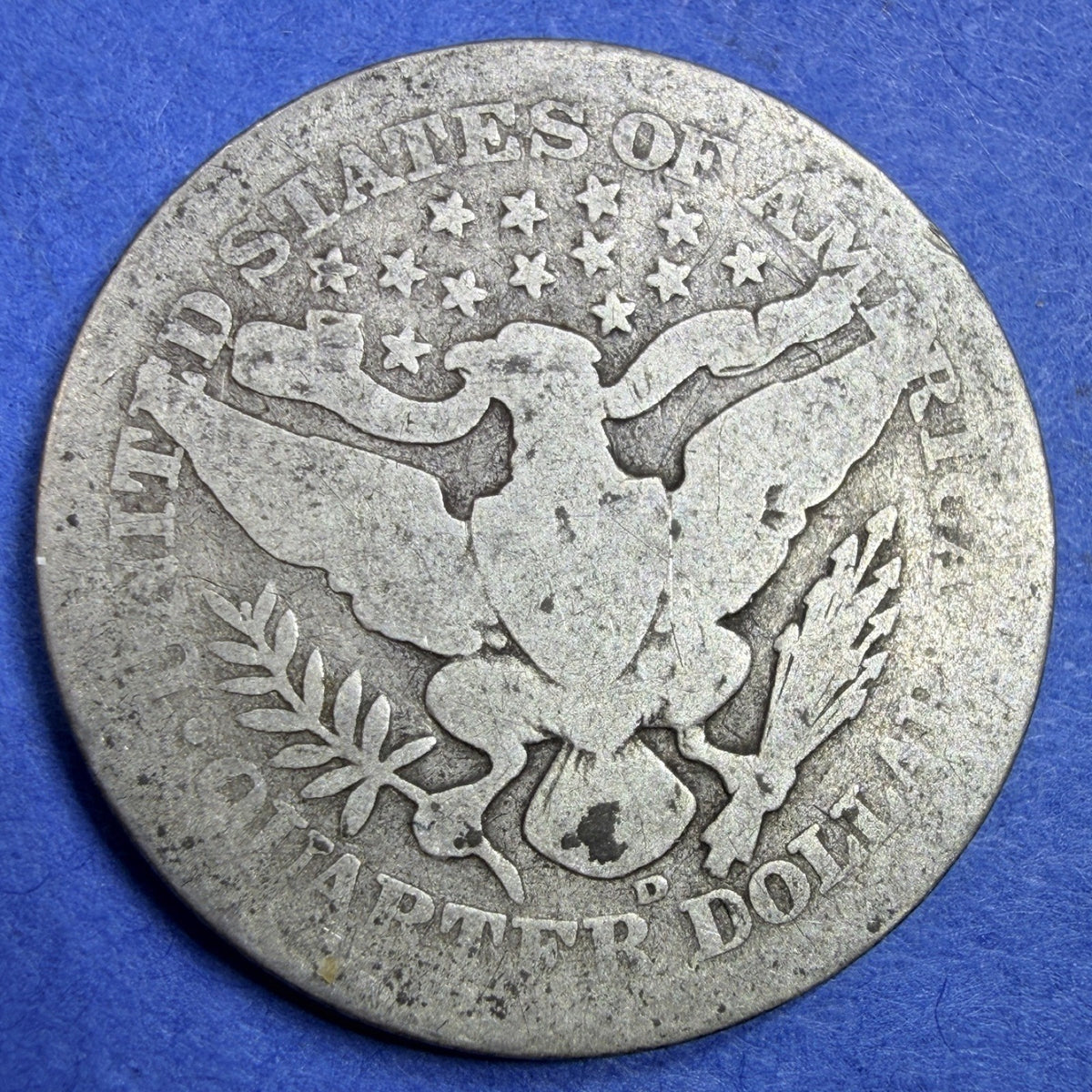 1909-D Barber Quarter 25C VG Very Good Denver Mint 90% Silver US Coin