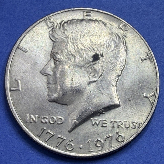 1976 Bicentennial Kennedy Half Dollar 50C AU Independence Hall Clad