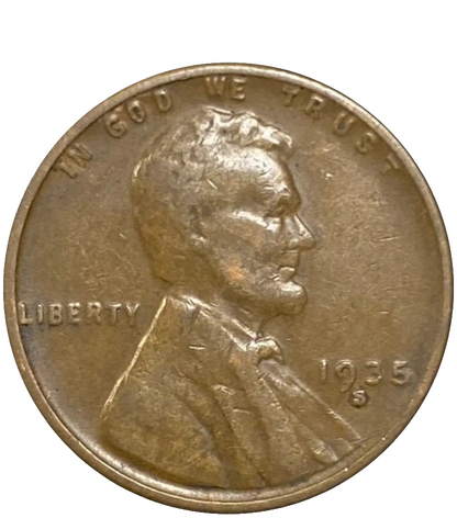 ✅ 1935-S Lincoln Wheat Cent (G-F) Good to Fine Circulated 1c Copper Penny