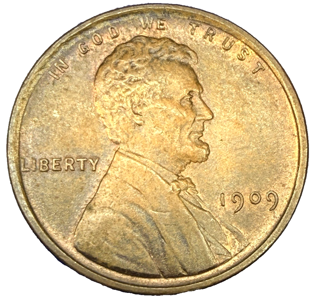 TONER ALERT! 1909 VDB Lincoln Wheat Cent Red Brown RB INTERESTING COLOR 1c Coin