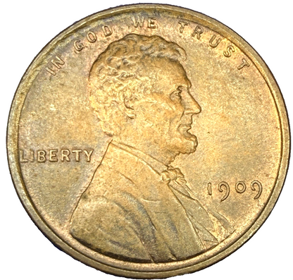 TONER ALERT! 1909 VDB Lincoln Wheat Cent Red Brown RB INTERESTING COLOR 1c Coin