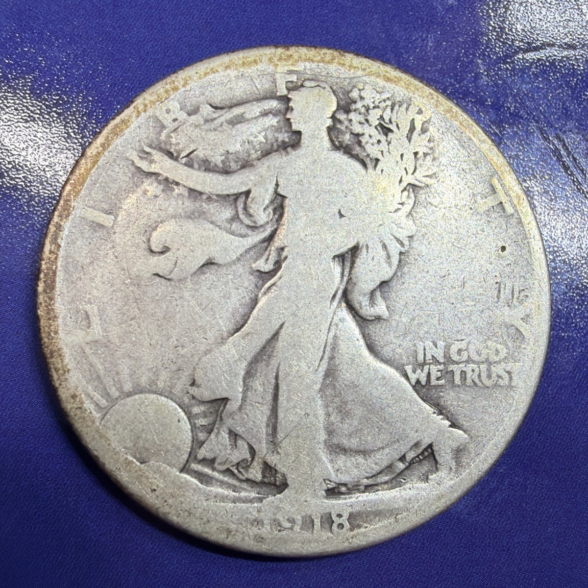 1918 Walking Liberty Half Dollar 50C G Good 90% Silver Early Date US Coin
