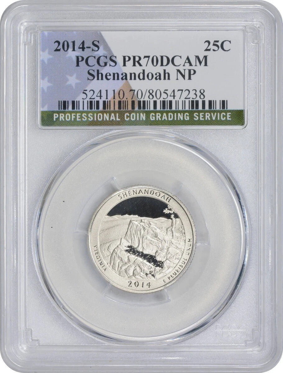 🔥 2014 S 25C SHENANDOAH  NP National Park Washington Quarter PCGS PR69DCAM