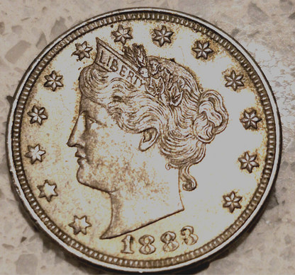 1883 V Nickel NO CENT First Yr of Issue MS+ Features Very Rare Rev Die Crack