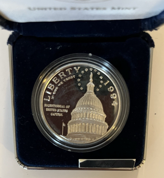 1994 S  BICENTENNIAL OF U.S. CAPITOL 90% Silver Dollar Gem Proof