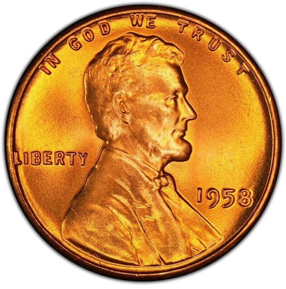 ✅ 1958 P GEM BU Lincoln Wheat Cent from OBW Roll Red Shiny UNCIRCULATED Coin 1