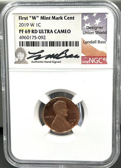 2019-W Lincoln Cent 1c NGC PF 69 RD ULTRA CAMEO Lyndall Bass Designer Signed🔥