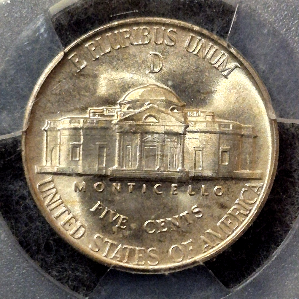 1944-D Jefferson Silver War Nickel PCGS MS65 5C 35% Silver WWII Wartime Gem BU