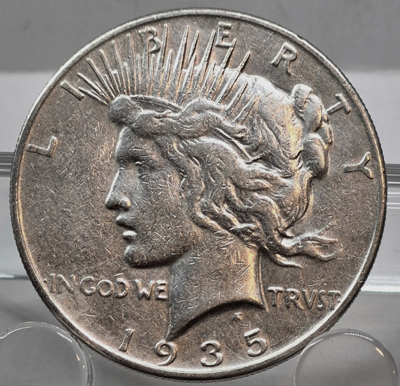 1935 Silver Peace Dollar 90% Silver Last Year of Minting Stong VF-XF Features $1