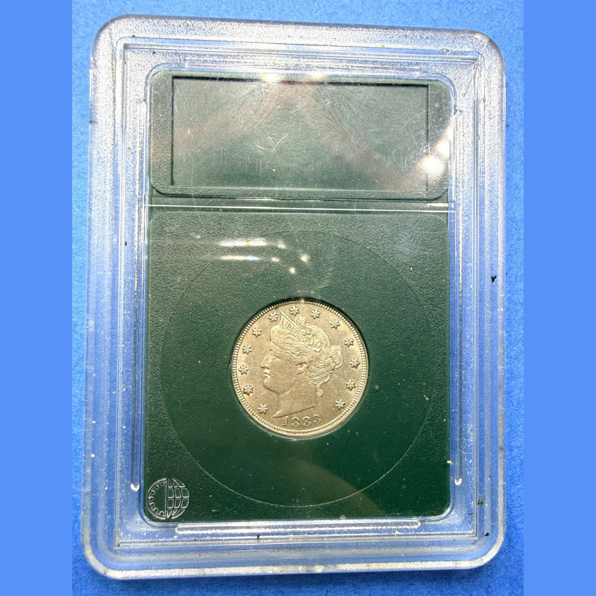 1883 Liberty V Nickel With Cents About Uncirculated AU 5C In Protective Holder