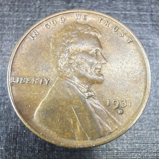 1931-D Lincoln Wheat Cent Penny VF-XF Semi-Key Denver Mint US Coin