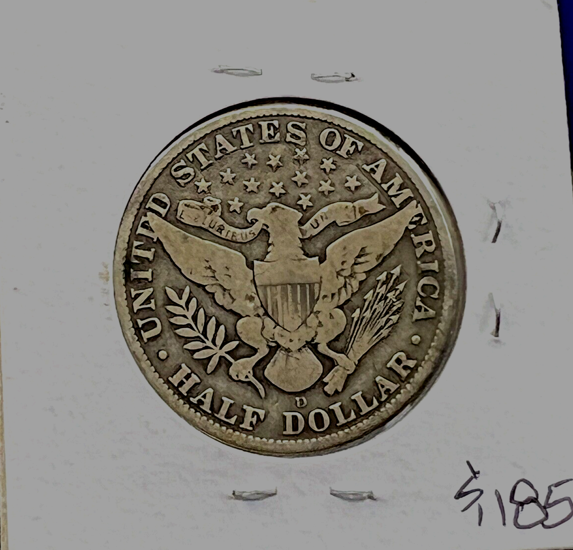 1915 D Barber Half Dollar 90% Silver 50c Coin Great VG-F Features