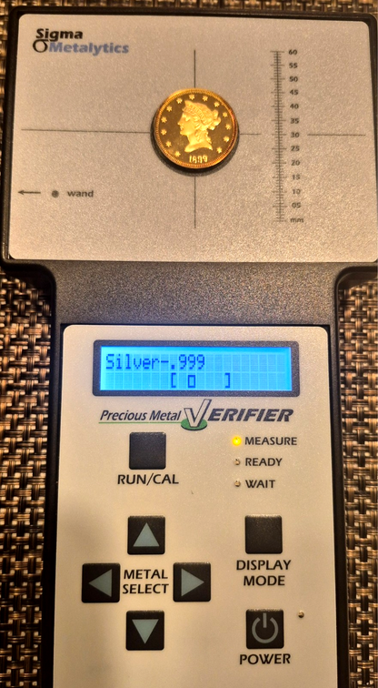 13.21 Grams of .999 SILVER with 18K Gold Plating Shipped in a Capsule