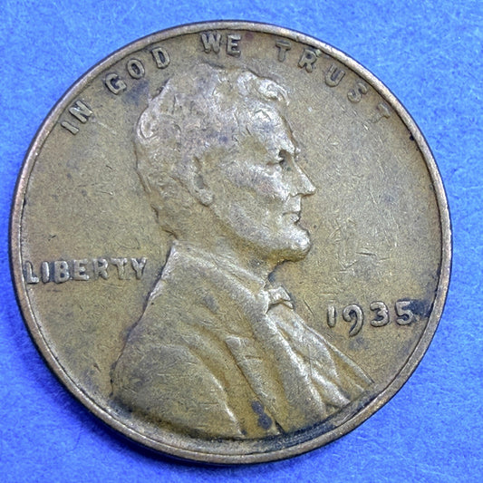 1935 Lincoln Wheat Cent 1C Penny VF Very Fine Philadelphia Brown Copper US Coin