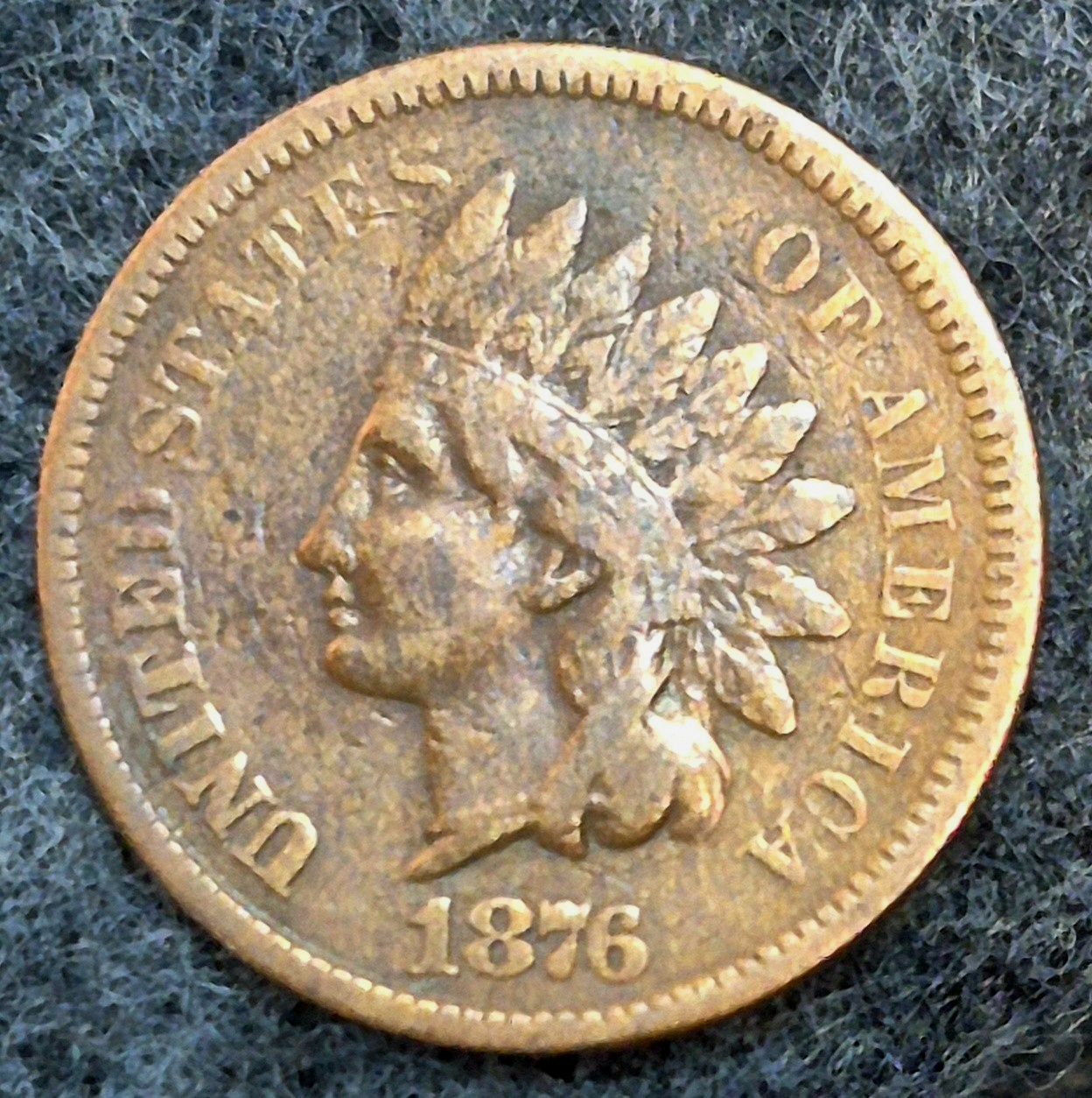 1876 Indian Head Cent Penny VF+ Features Full Liberty, Receive Coin Pictured 1C