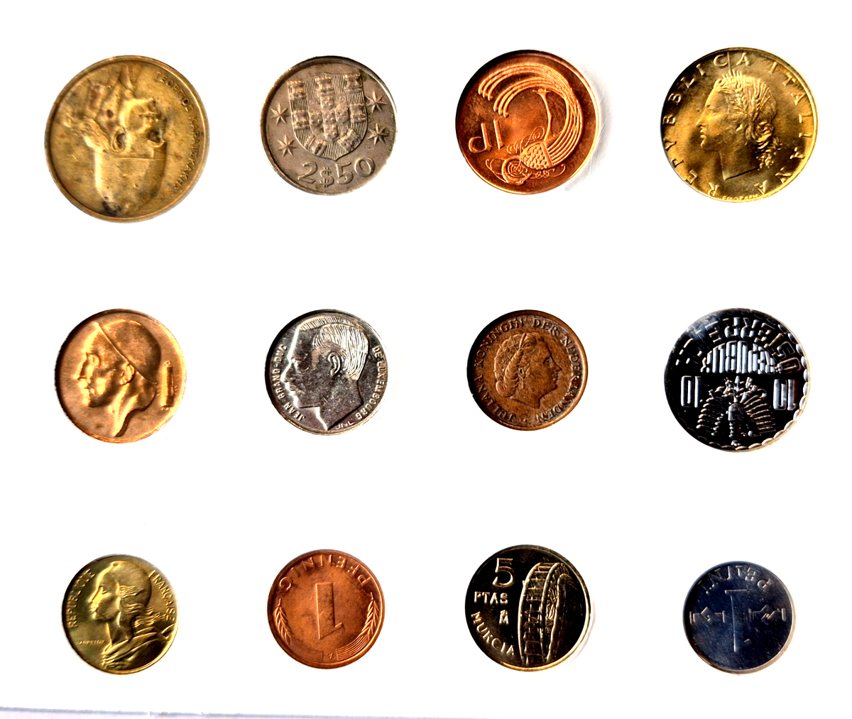 The Last Coins of Europe 12 Coin Set American Historic Society COA Box Pre-Euro