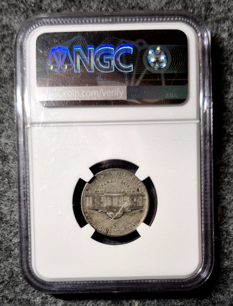 1942-1945 S Jefferson War Nickel 5C NGC Genuine World War II Label 35% Silver