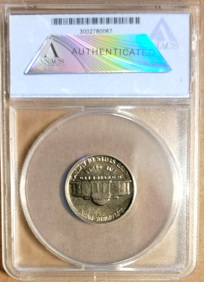 1958 5C Jefferson Nickel ANACS MS 64 | Improperly Annealed Planchet Black Beauty