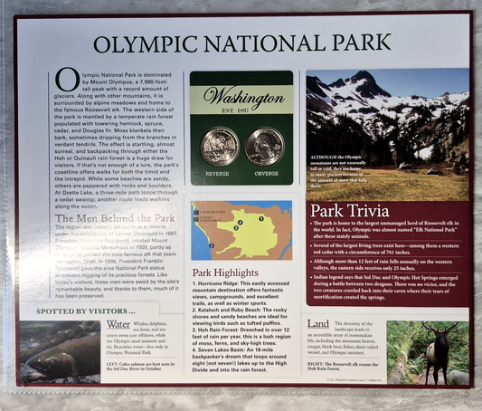 2011 P&D Olympic National Park ATB Quarters Bradford Authenticated Sheet WA