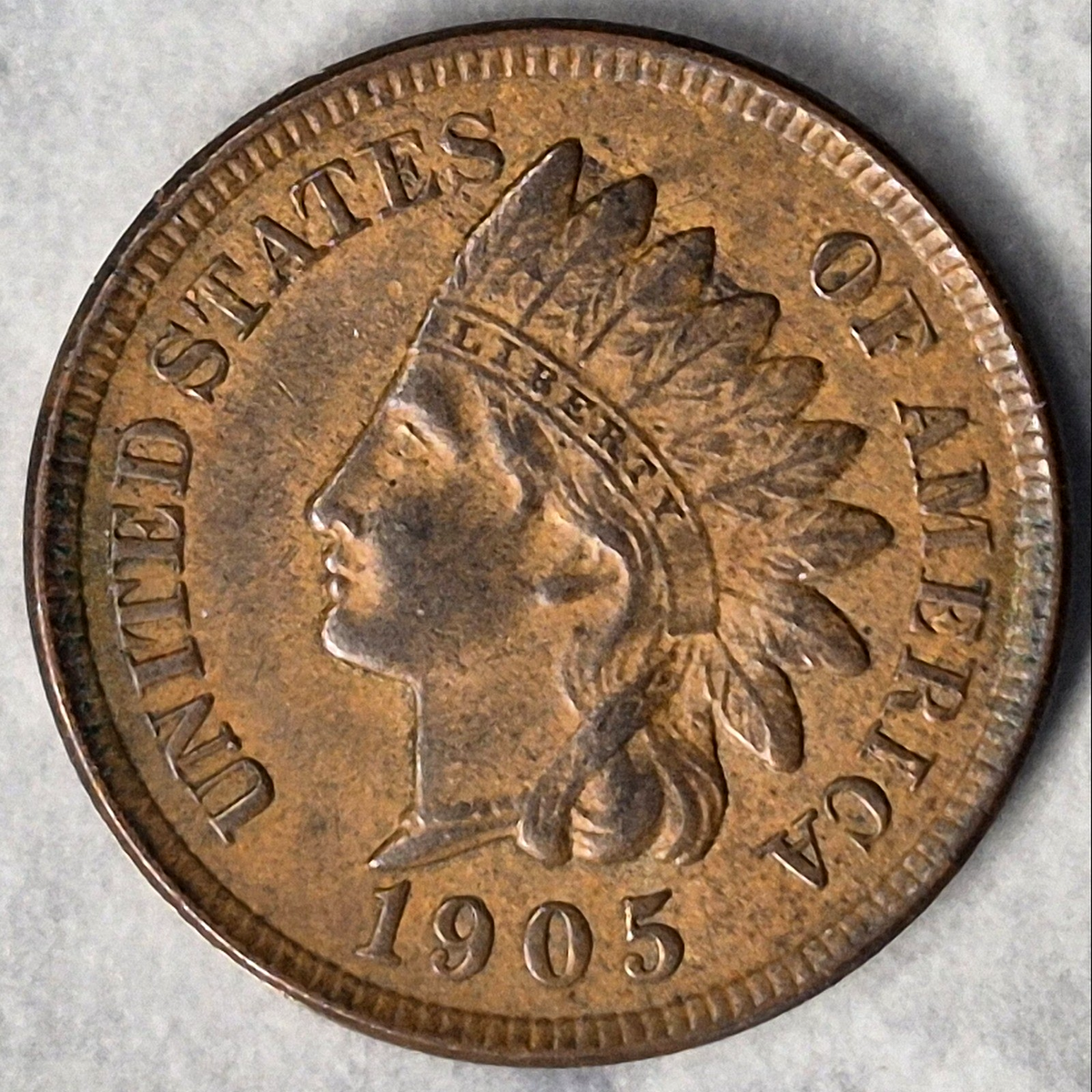 1905 Indian Head Cent Penny 1C XF Extremely Fine Full LIBERTY Bronze US Coin - view 3
